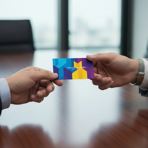 change business card design but keep rest of image the same