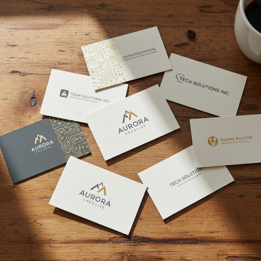 STACK OF BUSINESS CARDS