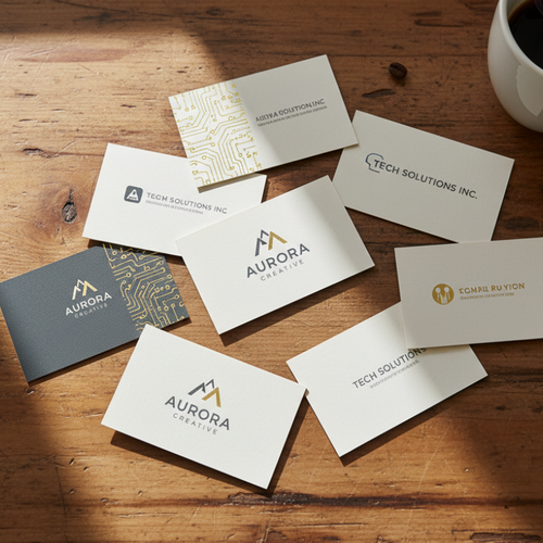 STACK OF BUSINESS CARDS